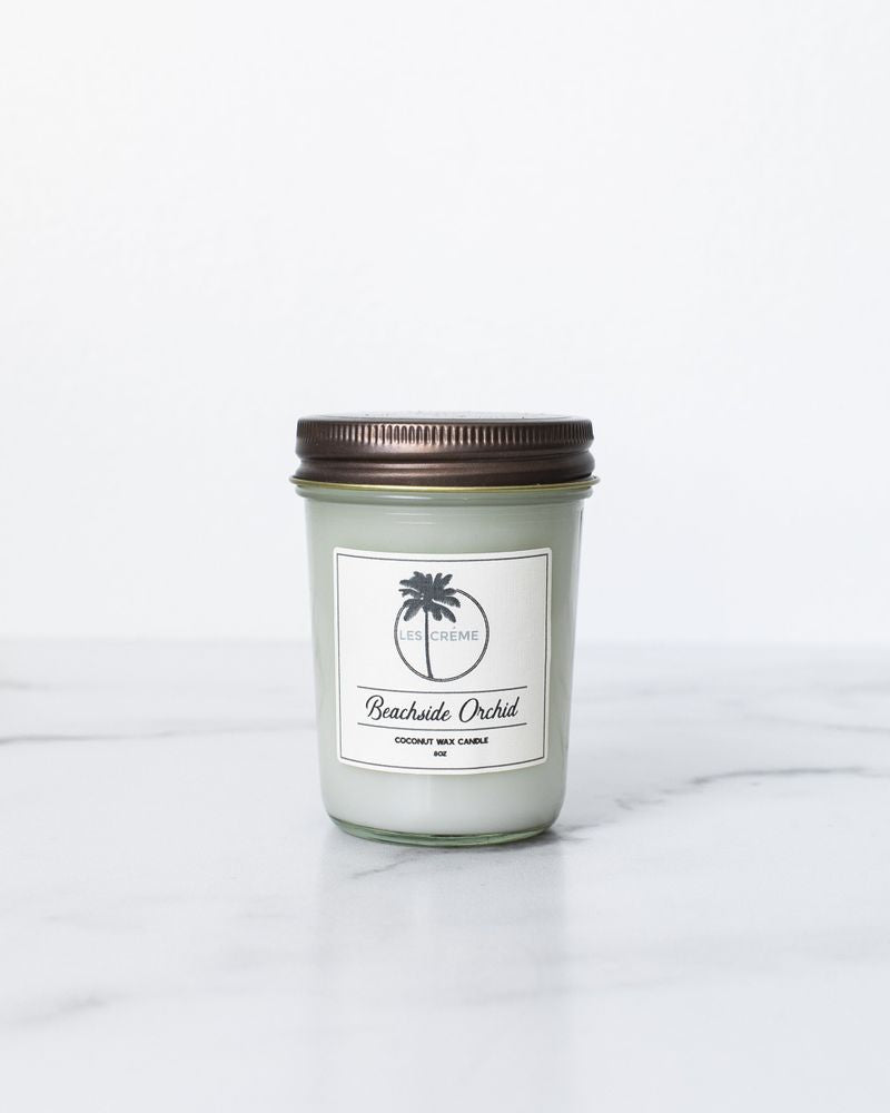 8oz Beachside Orchid Scent Coconut Wax Candle