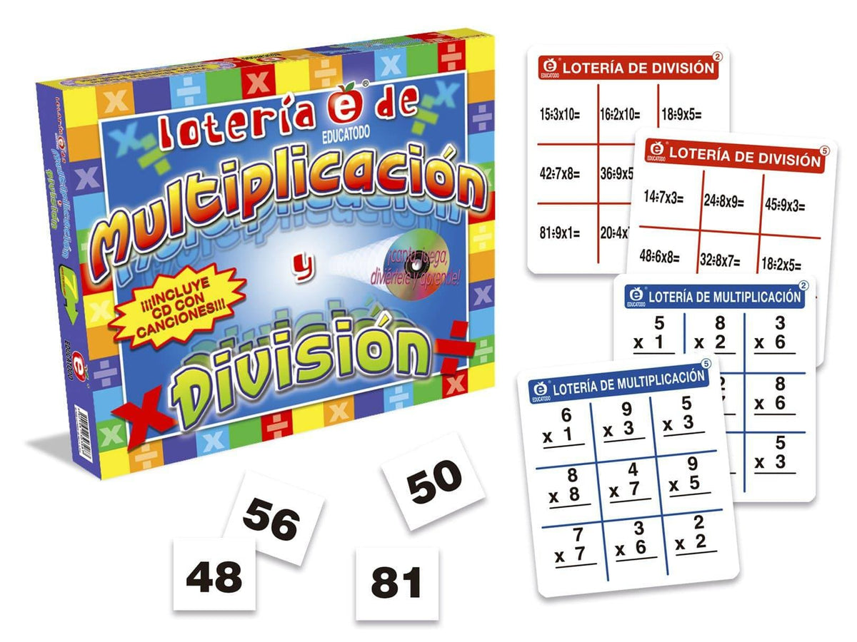 Lotería De Multiplicación Y División Educatodo 