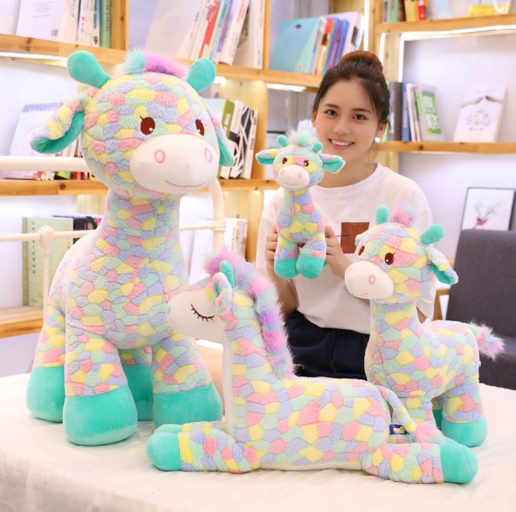 Kawaii Cute Soft Rainbow Giraffe Animal Plush Stuffed Toy – Kawaiiso