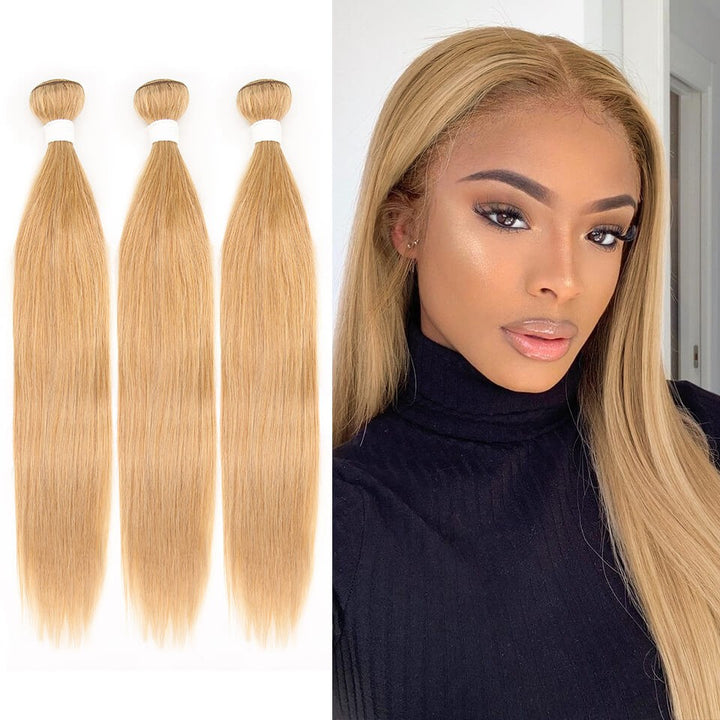 HJ Weave Beauty #27 Colored Virgin Hair Straight Bundle Deal