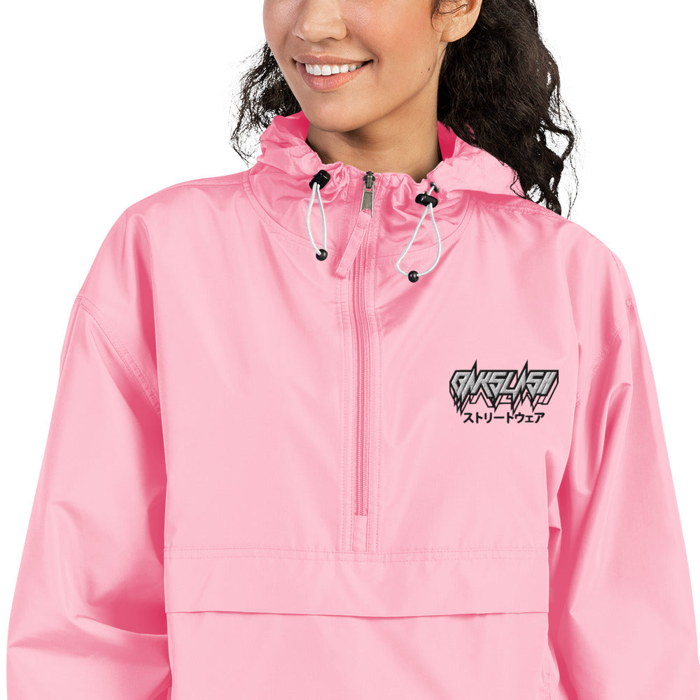 champion windbreaker pink and blue