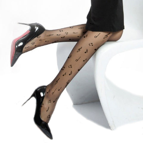 Fashion Berna Style, Ultra Sheer 20 Den Patterned, Reinforced Toe Pantyhose
