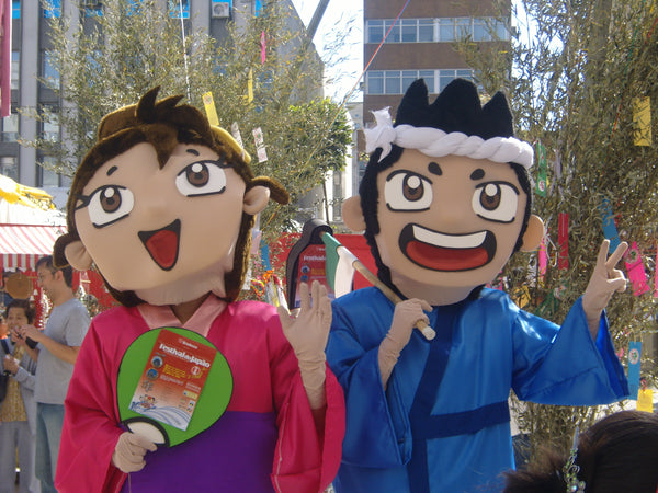 Orihime and Hikoboshi loving the Tanabata Festival in Japan