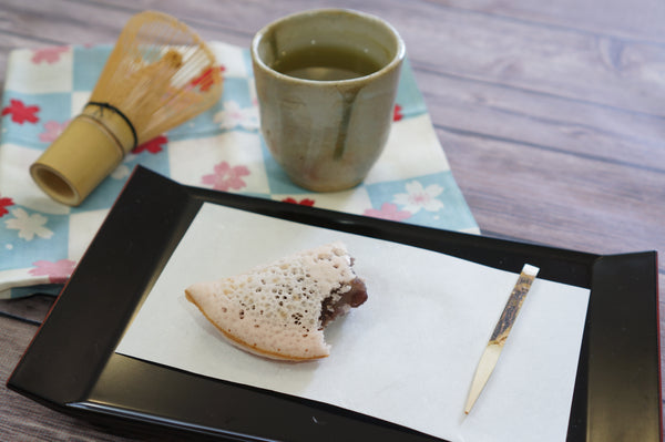 japanese snack with green tea