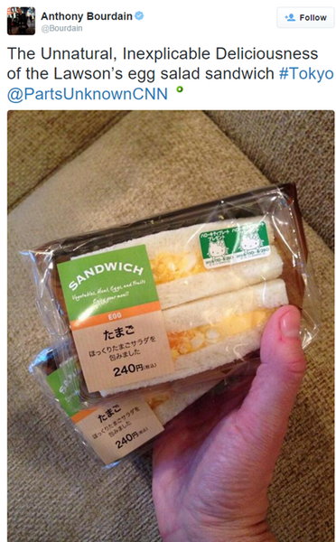 anthony bourdain loves japanese convenience store sandwich