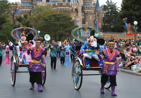 Mickey and Minnie in Disneyland Japan during the Tanabata Festival