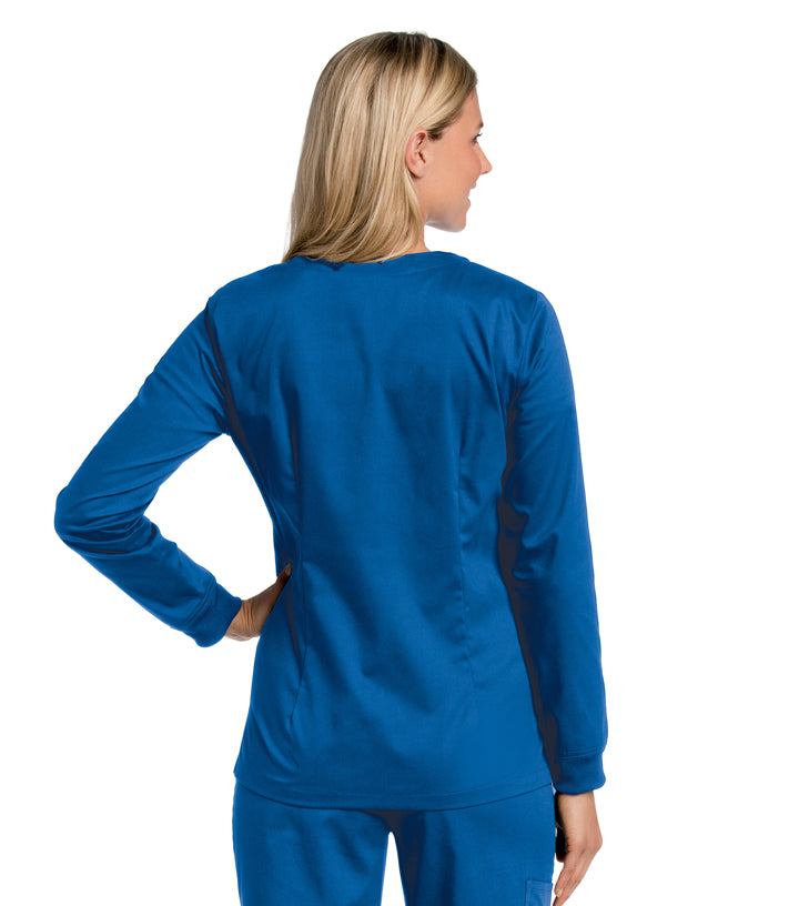 Landau Women's All Day Snap Front Warm-up Scrub Jacket