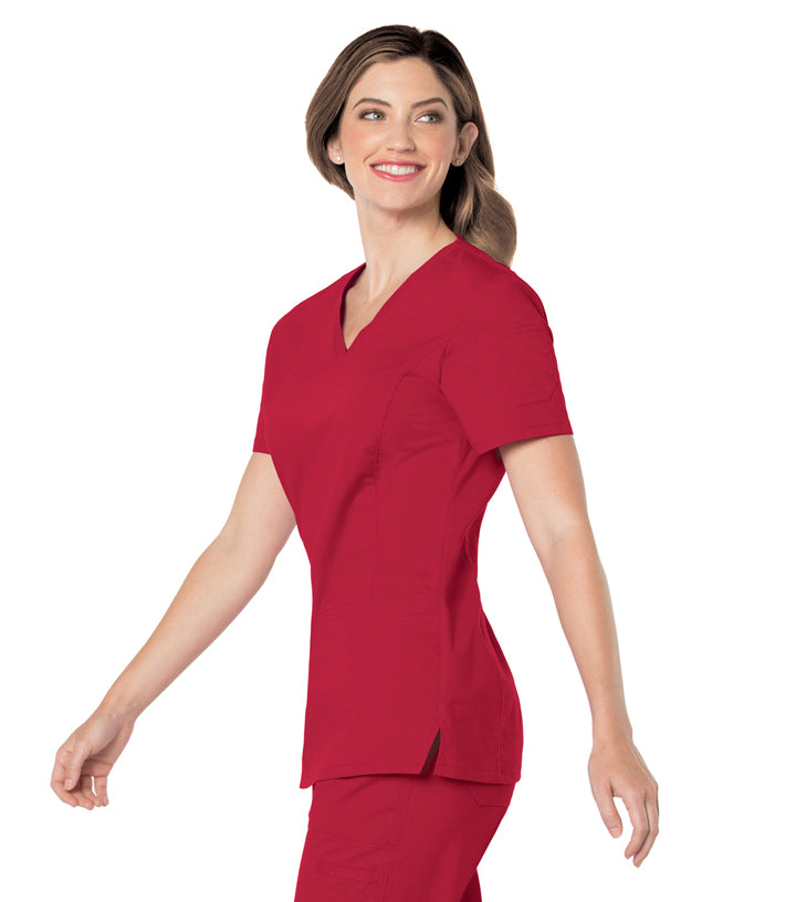 Landau Women's V-Neck Top With Top Load Pocket