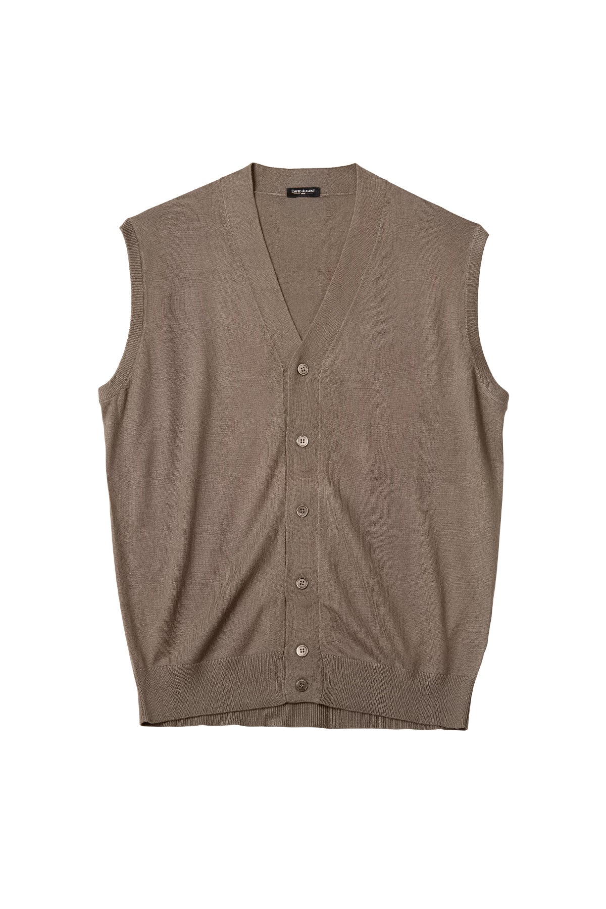 Silk Cashmere Buttoned Sweater Vest - Dark Mocha David August, Inc.