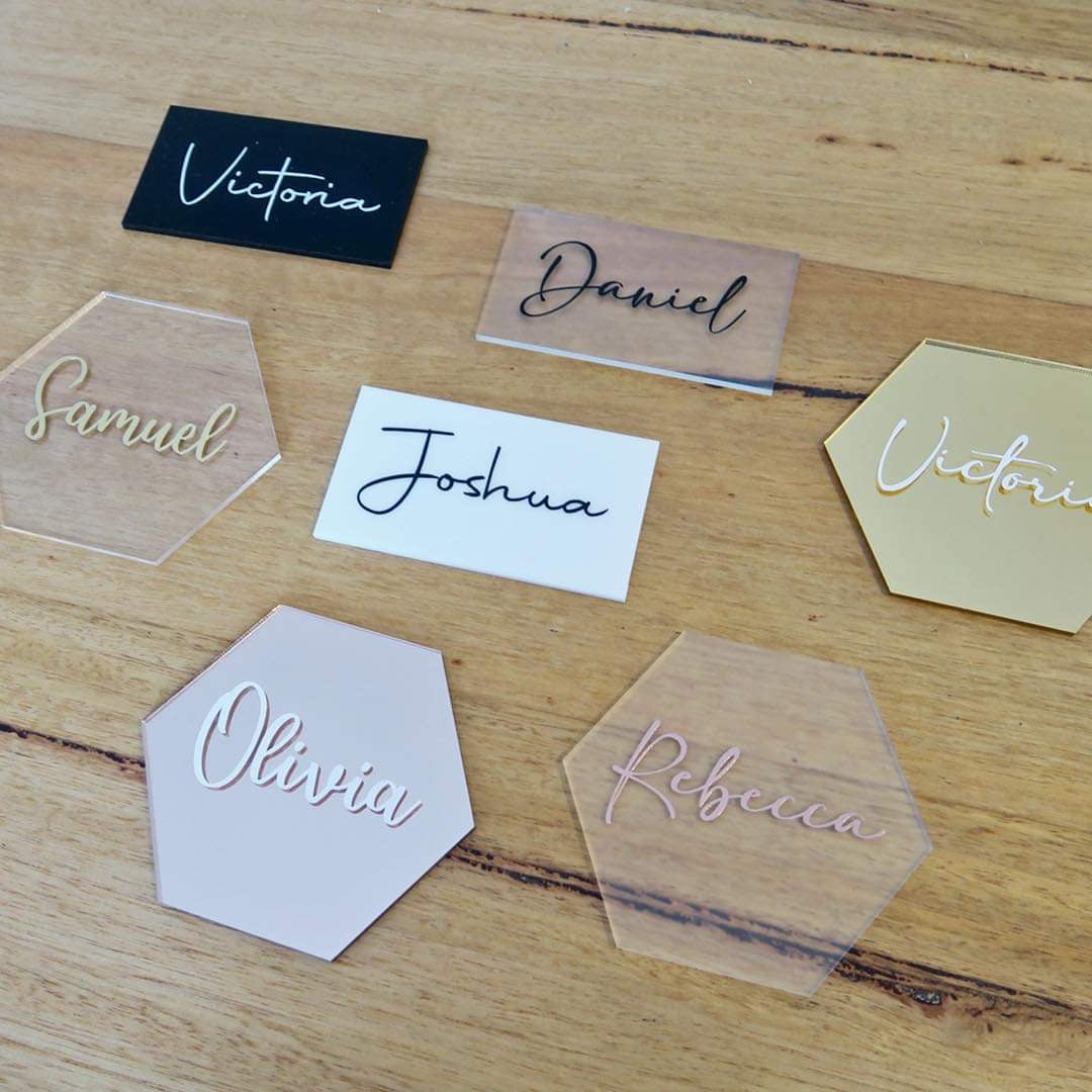 Custom Acrylic Name Tags Place Cards with Hammond Haus — AMANDA N HAMMOND