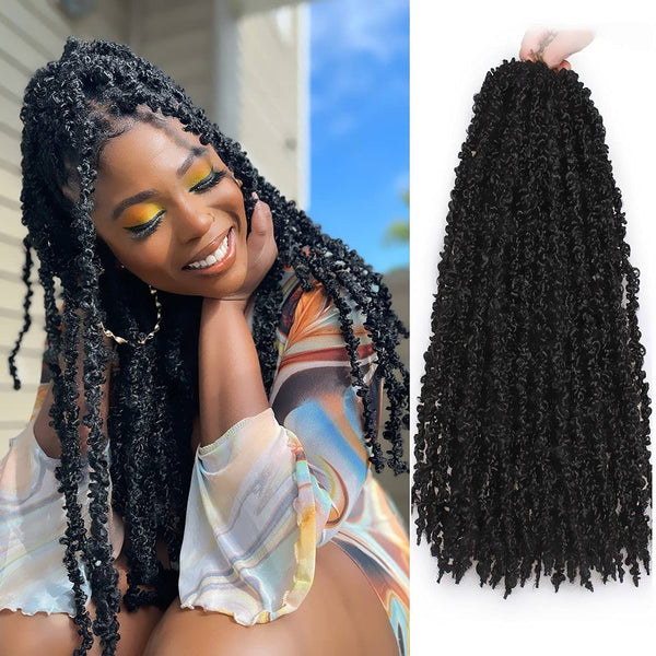 20 Inch Butterfly Locs Crochet Hair Pre-looped Synthetic Faux Lacs Dis