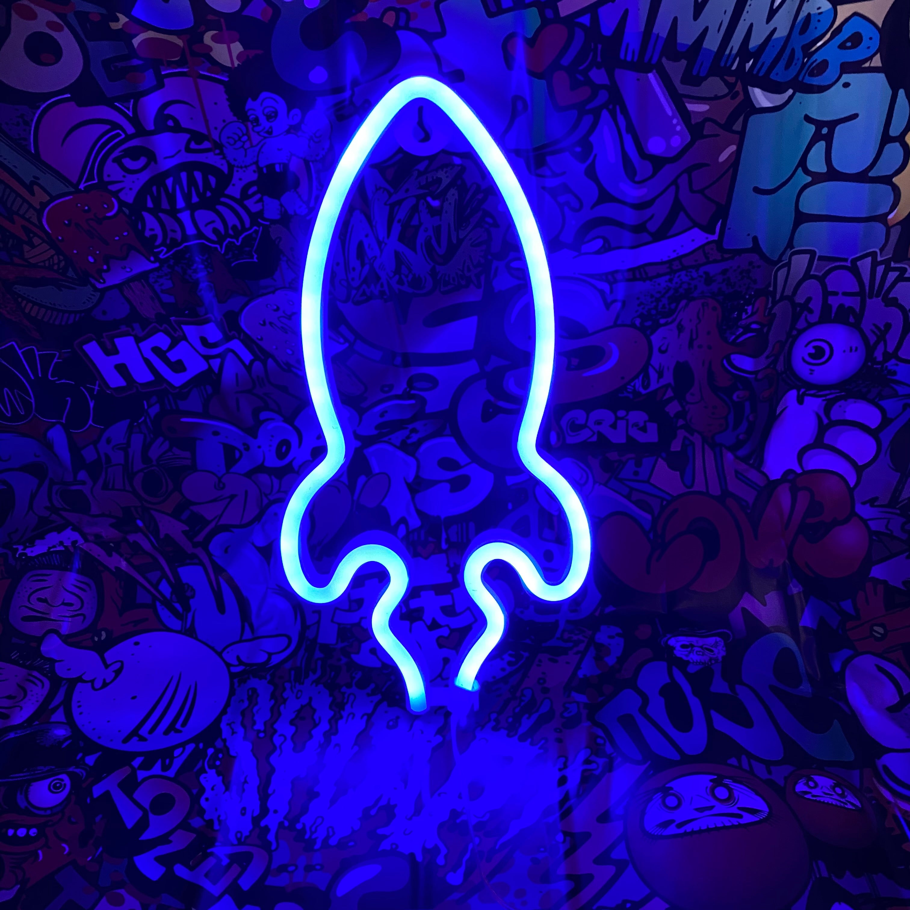 Neon Sign Light LED Animal Neon Night Light Art Wall Decor ( rocket)
