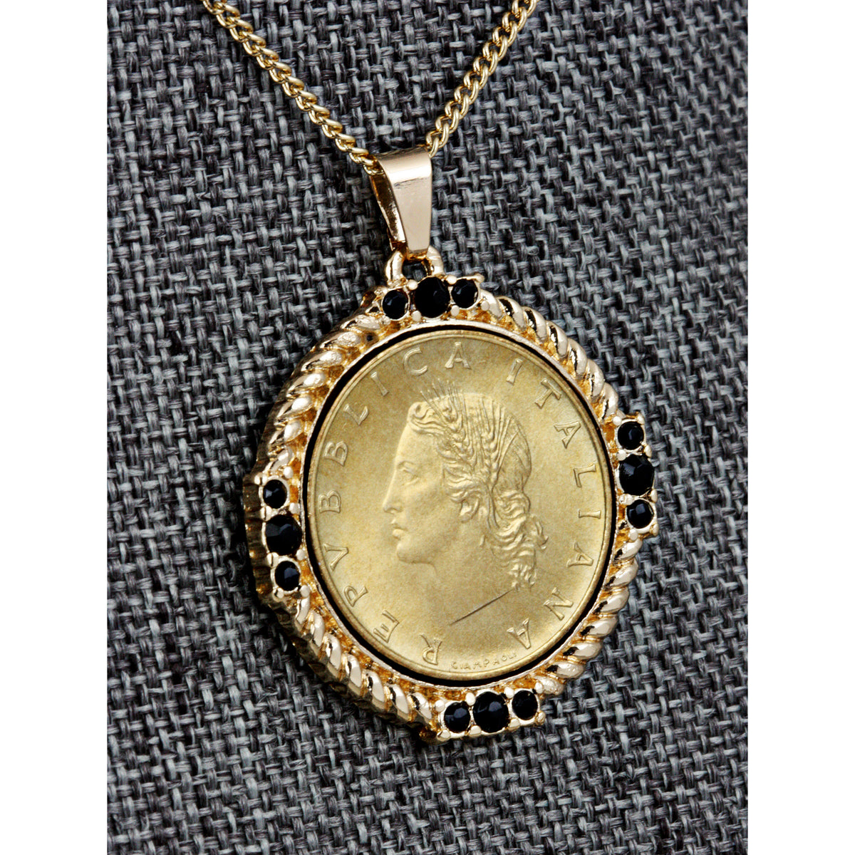 Italian 20 Lira Coin Medallion Pendant Necklace – Franklin Mint