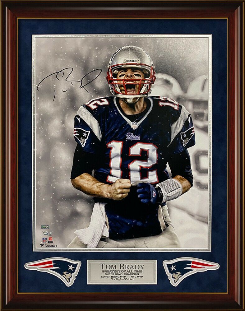 Tom Brady Signed New England Patriots Framed Photo Franklin Mint