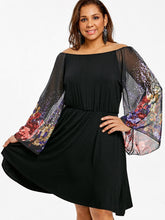Load image into Gallery viewer, Plus Size Flower Printed Party Dress - London Design Fashion &amp; Accessories
