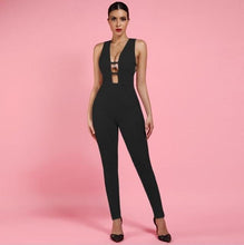 Load image into Gallery viewer, Sexy Bandage Jumpsuit Hollow Out Bandage Jumpsuit White Rayon High Quality Jumpsuits - London Design Fashion &amp; Accessories
