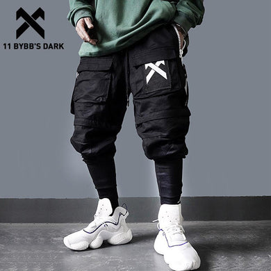 11 BYBB'S DARK Detachable Multi-Pocket Cargo Pants Men Harajuku Hip Hop Streetwear Joggers Man Elastic Waist Sweatpants Techwear - London Design Fashion & Accessories