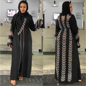 MD Abayas For Women Elegant Hijab Dress Dubai Turkey Muslim Hijab Dress Caftan Marocain Shiny Stones Kimono Islamic Clothing - London Design Fashion & Accessories
