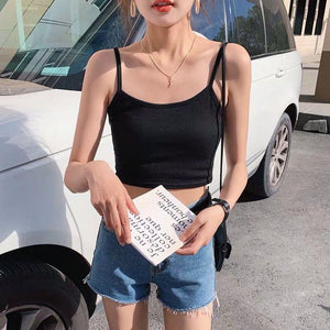Crop Top New Fashion Women Sexy Solid Summer Camis Female Casual Tank Tops Vest Sleeveless Cool Streetwear Club High Street