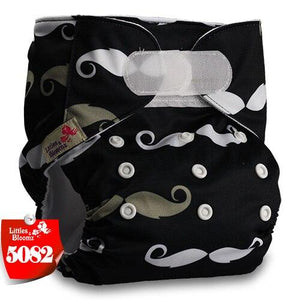 [Littles&Bloomz] Baby Washable Reusable Real Cloth STANDARD Hook-Loop Pocket Nappy Diaper Cover Wrap, suits Birth to Potty - London Design Fashion & Accessories