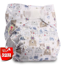 Load image into Gallery viewer, [Littles&amp;Bloomz] Baby Washable Reusable Real Cloth STANDARD Hook-Loop Pocket Nappy Diaper Cover Wrap, suits Birth to Potty - London Design Fashion &amp; Accessories

