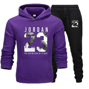 Men Hoodies Suit Jordan 23 Tracksuit Sweatshirt Suit Fleece Hoodie+Sweat pants Jogging Pullover Sporting Suit