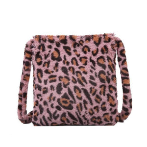 Leopard Plush Shoulder Bags for Women's Autumn And Winter Fashion ladies Vintage Handbags women Large Capacity Messenger Bags - London Design Fashion & Accessories