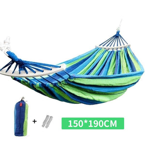 190x150cm Hanging Hammock with spreader bar Double/Single Adult Strong Swing Chair Travel Camping Sleeping Bed Outdoor Furniture - London Design Fashion & Accessories