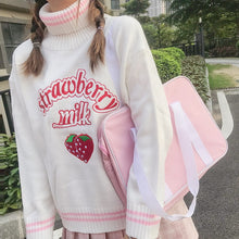Load image into Gallery viewer, Cute Strawberry Embroidered Loose Sweater Women&#39;s Sweaters Clothing For Women

