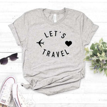 Load image into Gallery viewer, Let&#39;s Travel Letter Print T Shirt Women Short Sleeve O Neck Loose Tshirt Summer Women Tee Shirt Top
