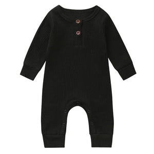 Baby Spring Summer Clothing Newborn Baby Girl Boy Ribbed Clothes Knitted Cotton Romper Baby Jumpsuit Solid Girls Outfits