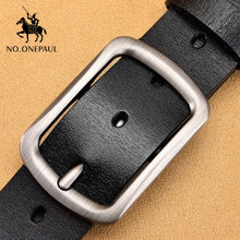 Load image into Gallery viewer, NO.ONEPAUL cow genuine leather luxury strap male belts for men new fashion classice vintage pin buckle men belt High Quality
