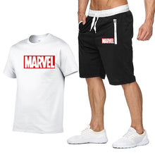 Load image into Gallery viewer, Marvel men&#39;s casual fashion sports suit short sleeve T-shirt 2 piece set muscle exercise fitness strong and handsome men T-shirt
