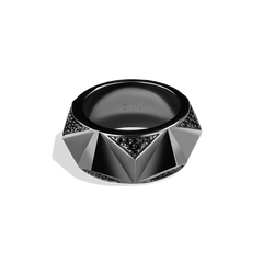 DARK ARMOR MEN'S RING 1/2 CT.TW. Black Diamonds Silver with Black Rhodium