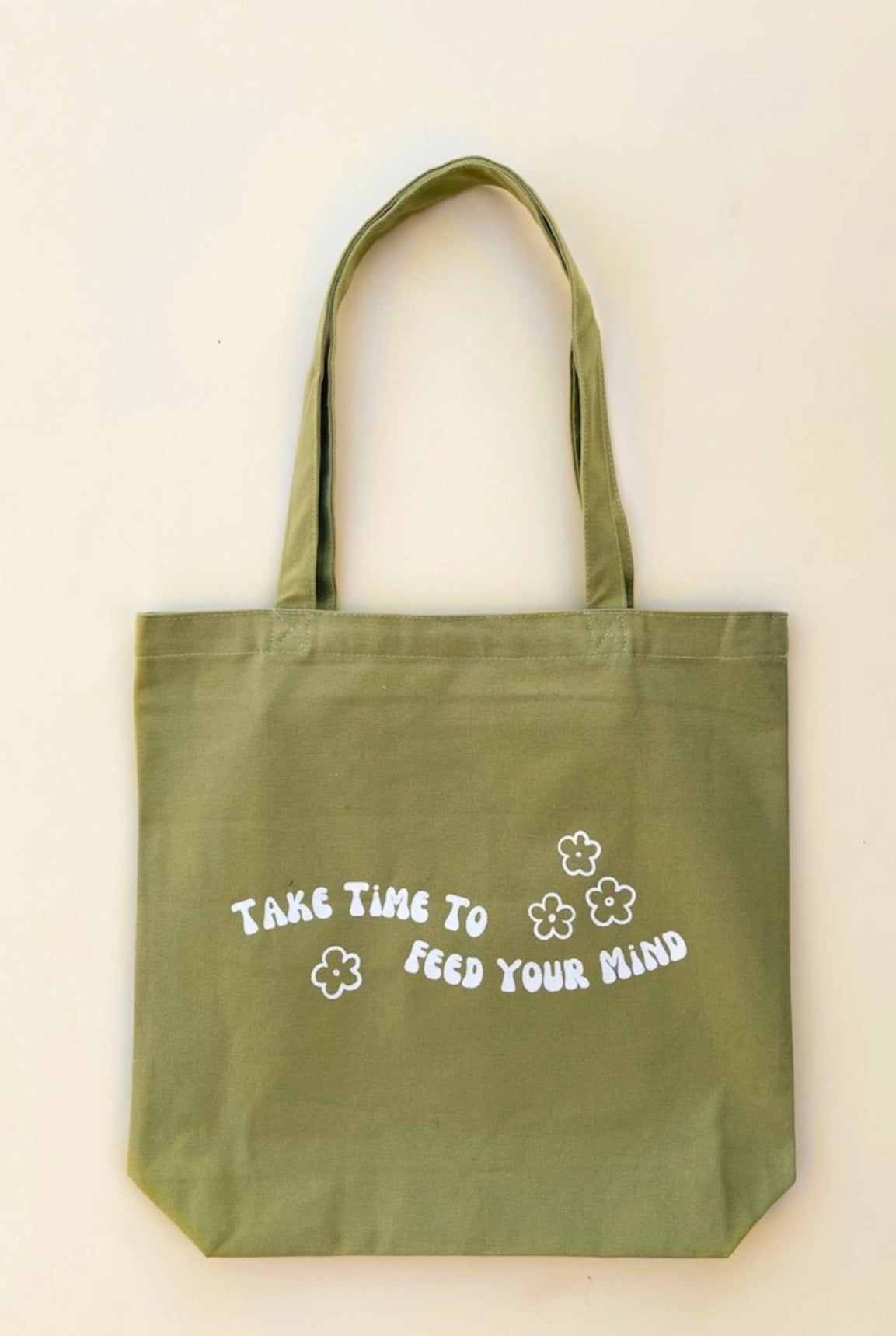 Feed Your Mind Red AOP Tote Bag 