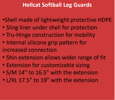 EASTON SLO-PITCH LEG GUARDS HELLCAT BS23 - Evolution Sports Excellence