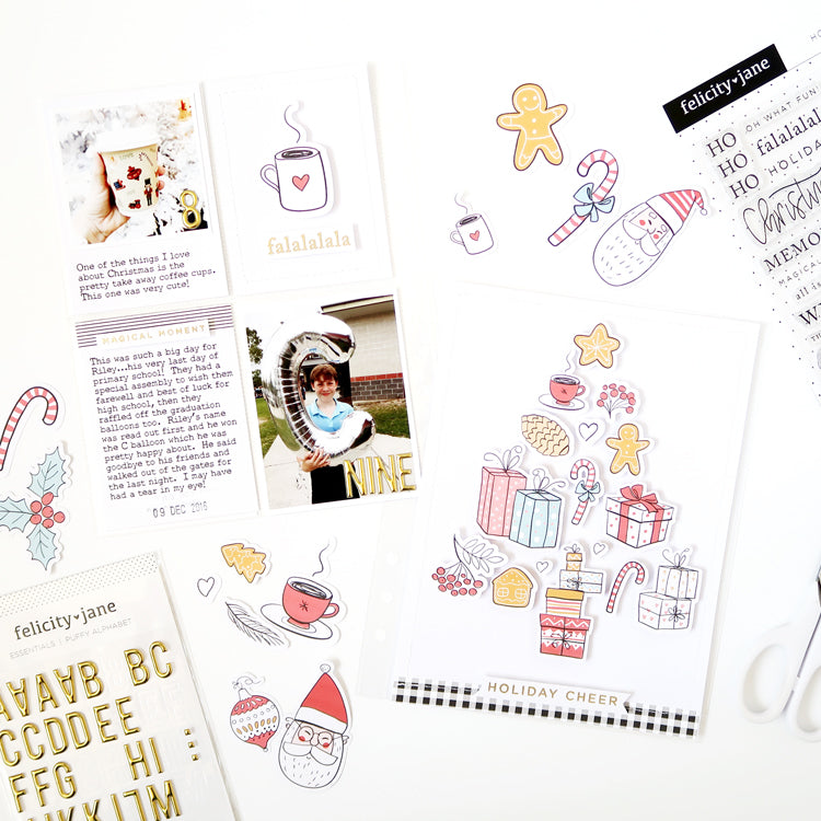 December Pocket Page Spread with New FJ Printable Cut Files | Sheree Forcier