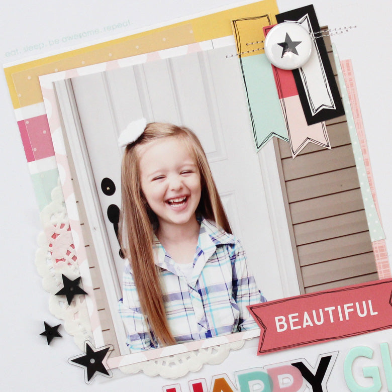 Happy Girl Layout by Banning Lane | @FelicityJane