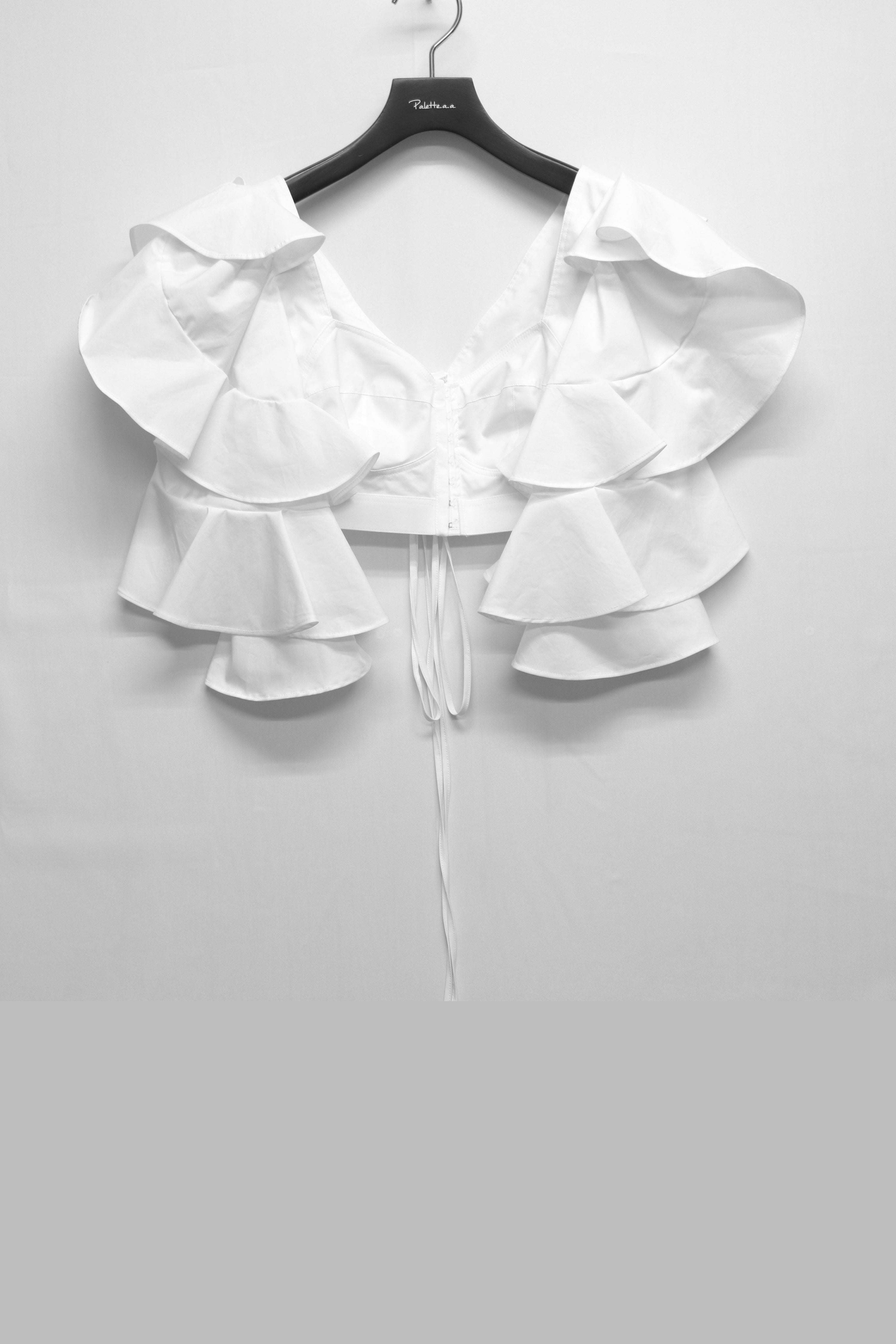 FETICO(フェティコ)のRUFFLED SLEEVE BUSTIER TOP WHITEの