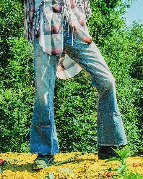 SUGARHILL(シュガーヒル)のFaded Double Knee Bell Bottom Denim Pants