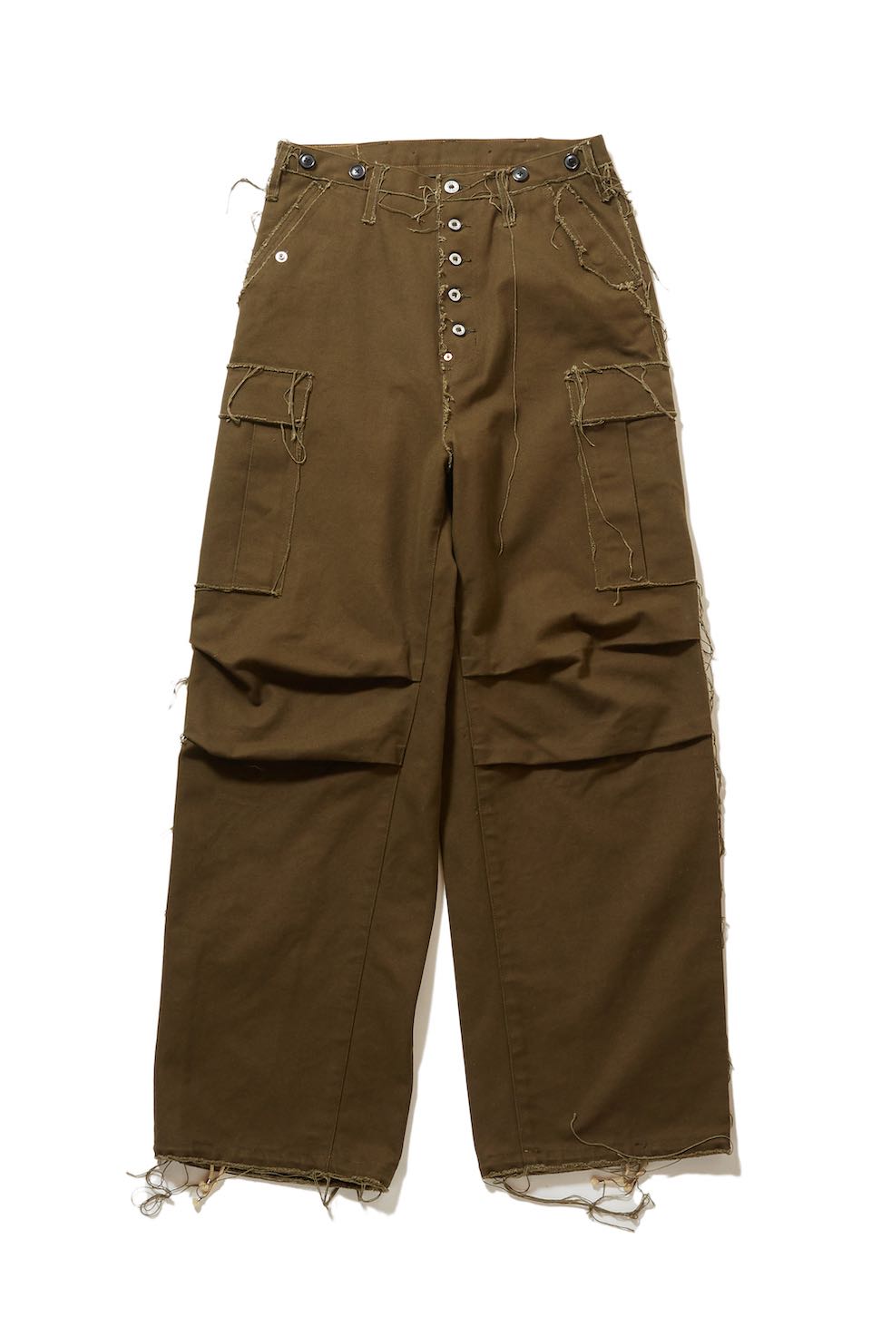 SUGARHILL(シュガーヒル)のRAW EDGE CANVAS CARGO PANTS DARK KHAKIの