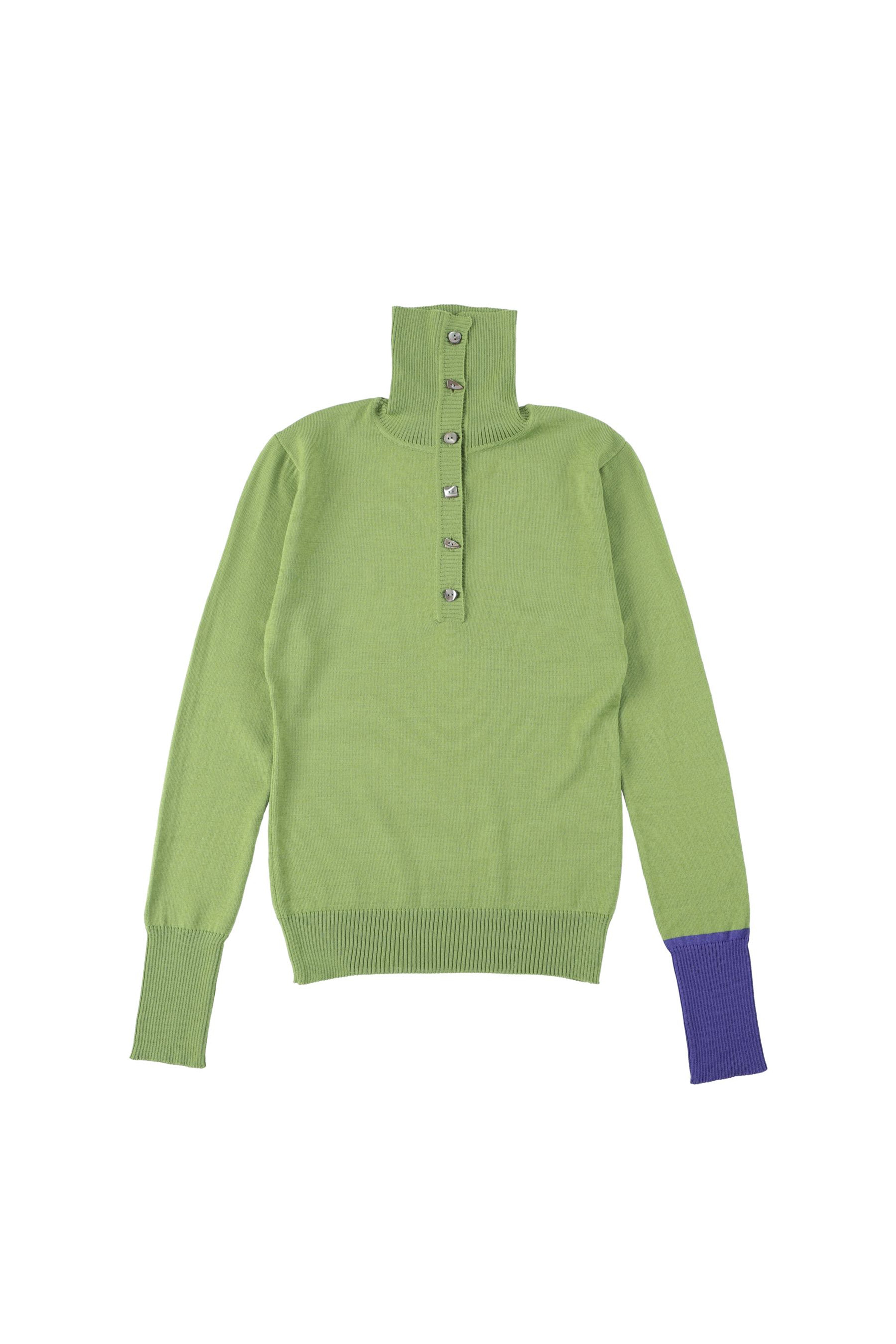 BELPER(ベルパー)の22AW WOOL KNIT TOP GREEN PURPLEの通販｜PALETTE