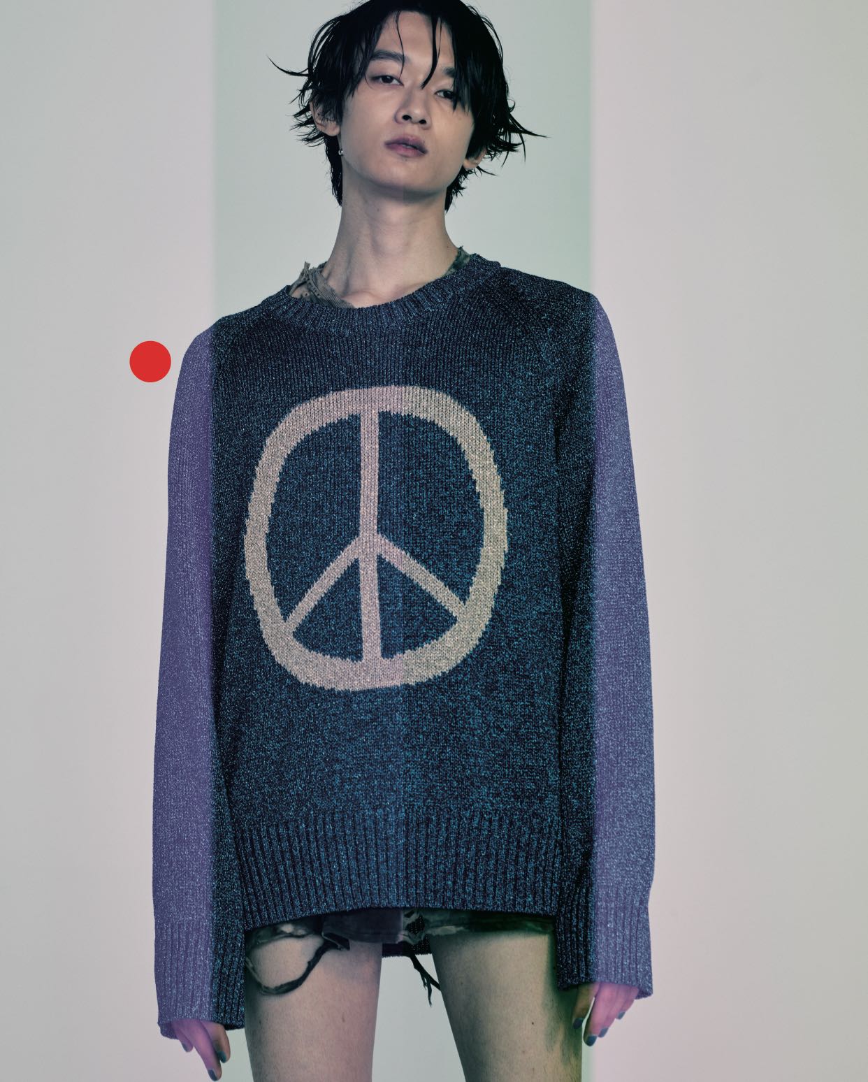 BED jw FORD × PAA Peace Symbol Glitter Knit