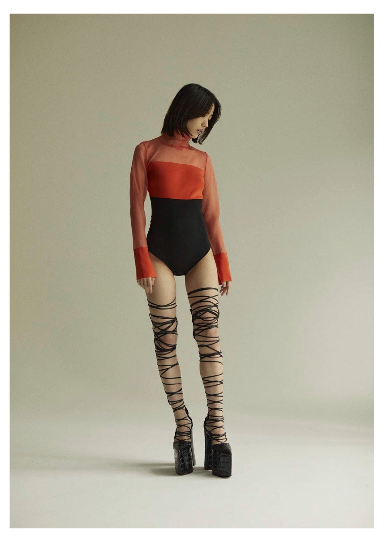 FETICO(フェティコ)のPANELED SHEER KNIT BODYSUITS