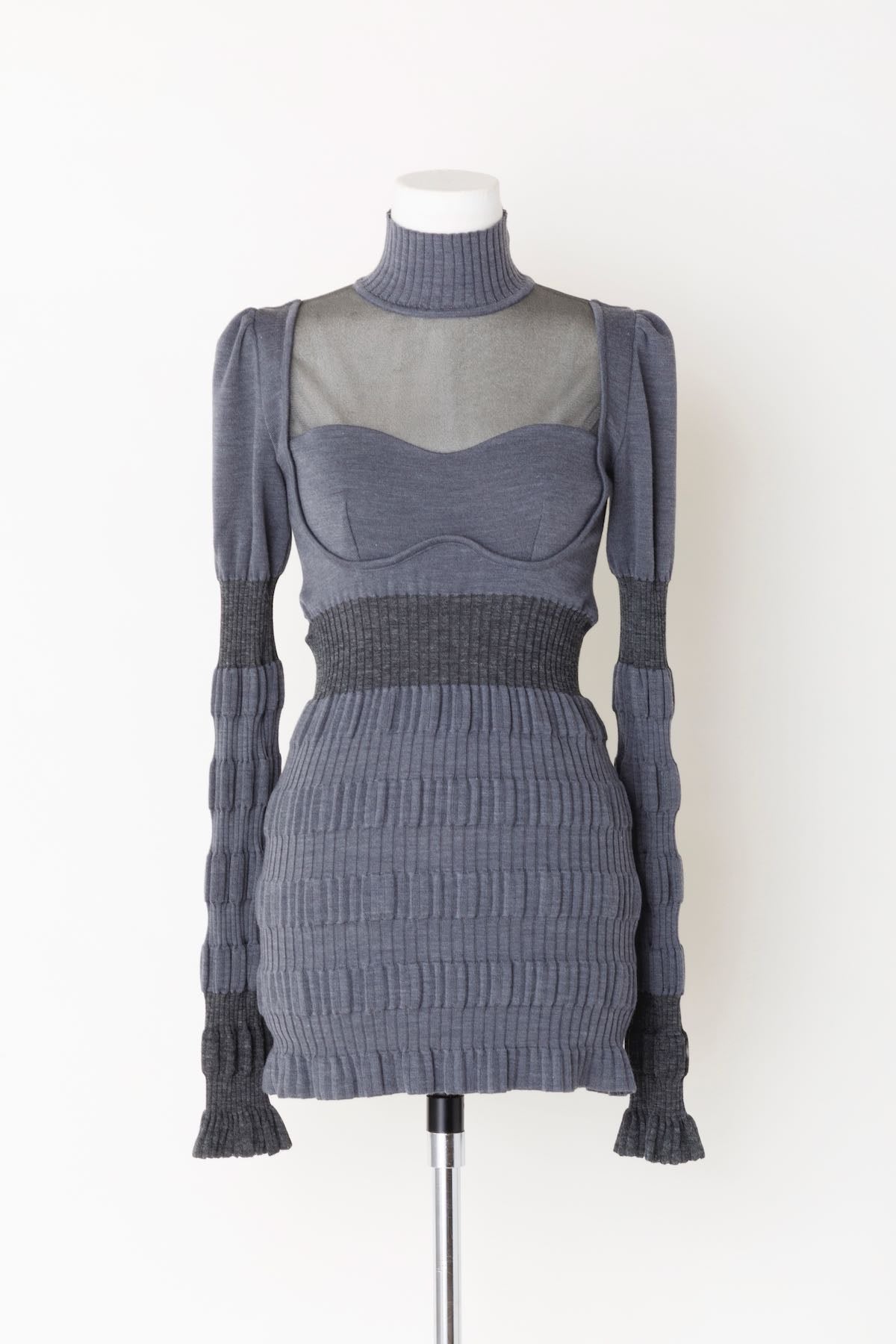 FETICO(フェティコ)のSTRIPE RIB KNIT JUMPER GRAY(ニット)の