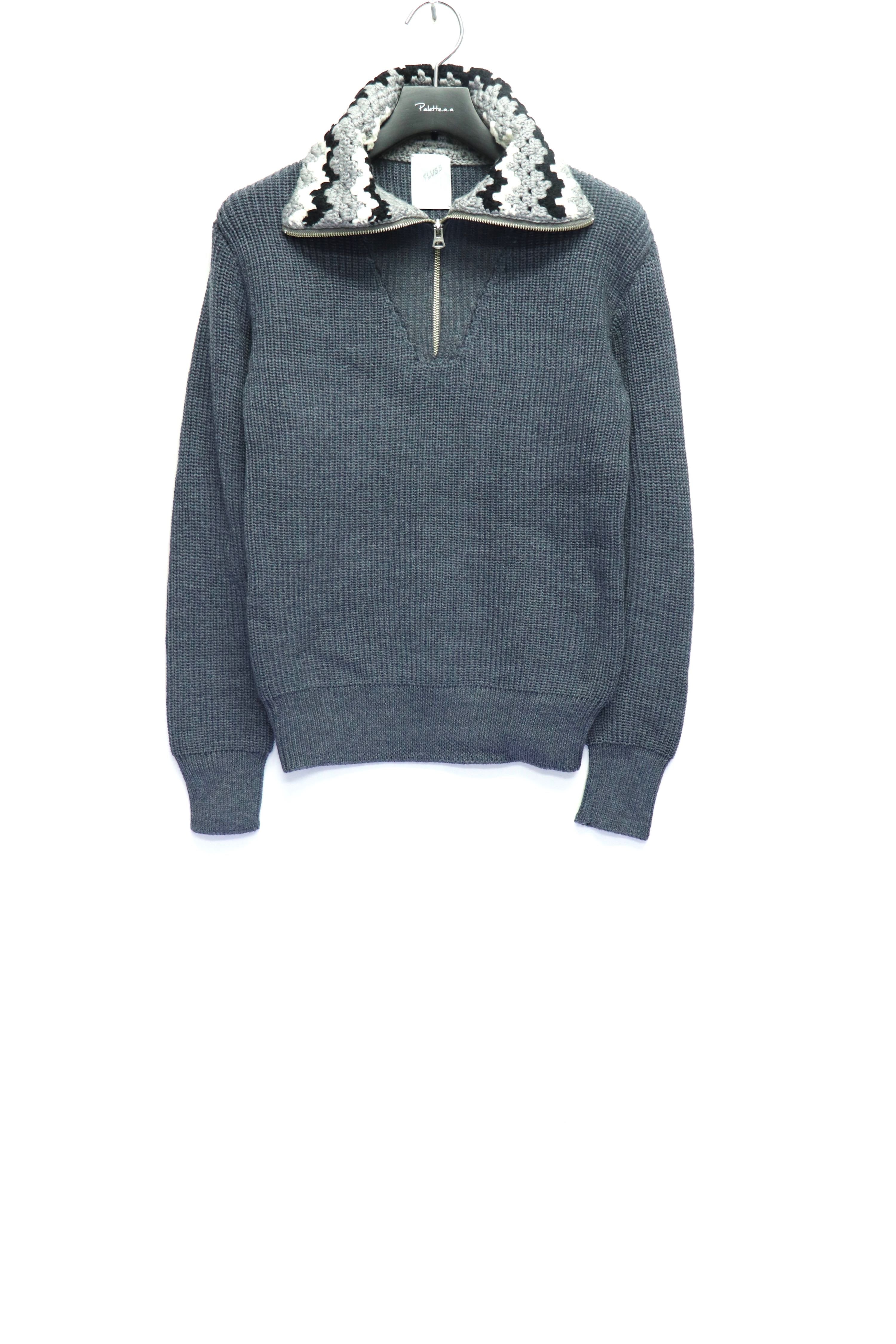 fluss(フルス)のHALF ZIP DRIVERS KNIT GRAY(ニット)の通販｜PALETTE