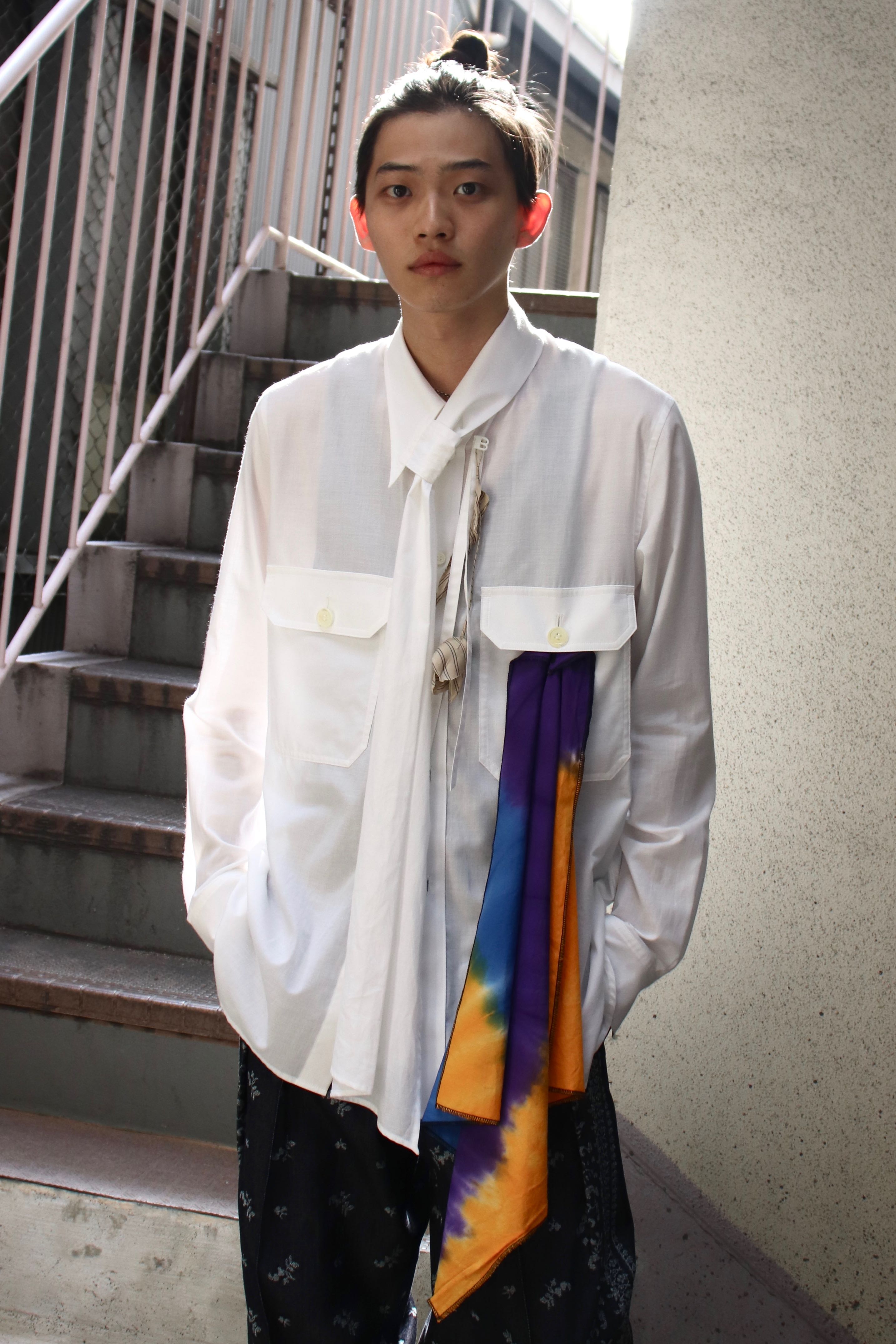 BED j.w. FORD Long Scarf Satin Shirts-