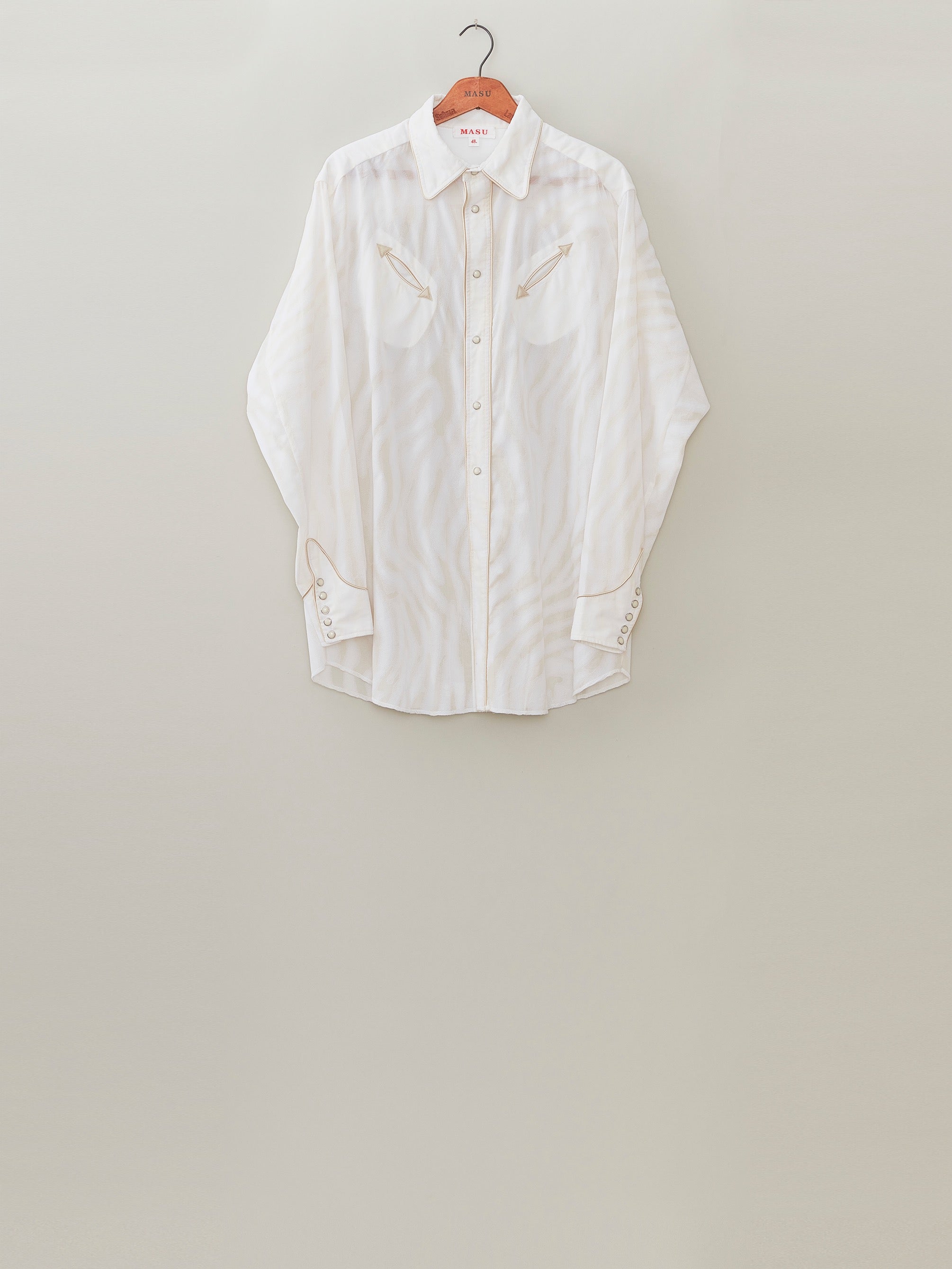 MASU(エムエーエスユー)のSEE THROUGH WESTERN SHIRTS WHITEの通販