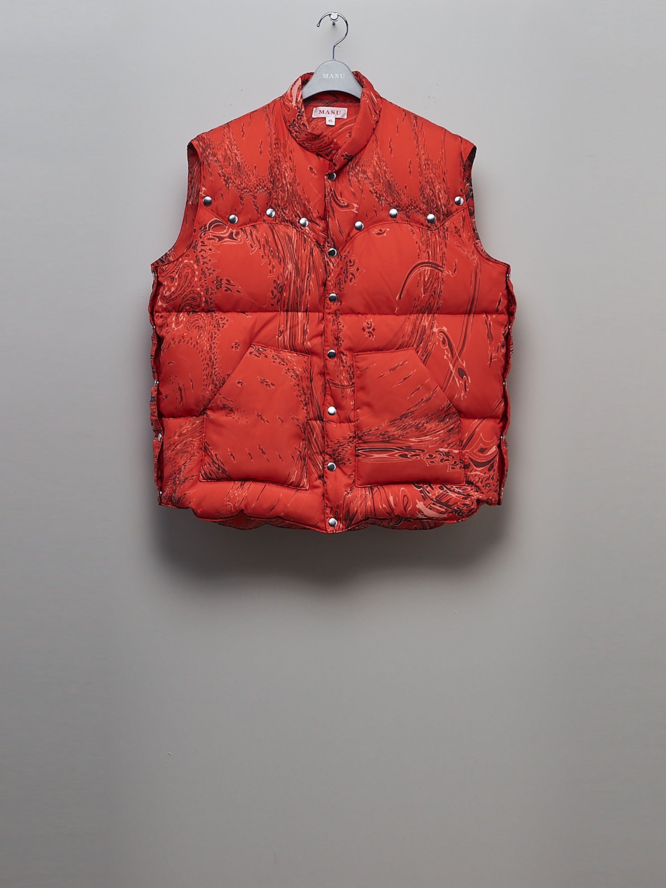 MASU MARBLE BANDANA PUFFER VEST 46 ジャケット/アウター ダウン