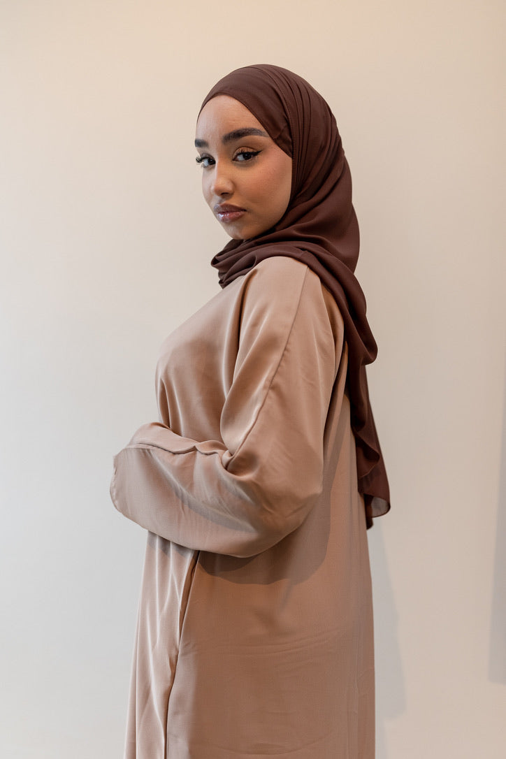 Premium Mocha Chiffon Hijab - HAWAA Clothing UK